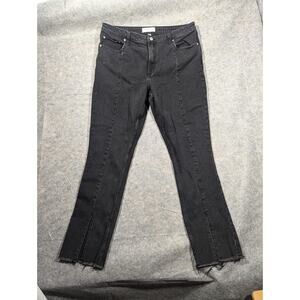 Abercrombie Women's Skinny High Waist Curve Jeans Black Ankle Slit Sz 33/16R